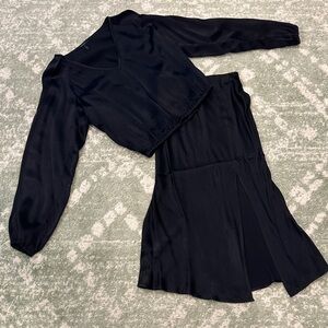 Chic Black Women's Skirt Set